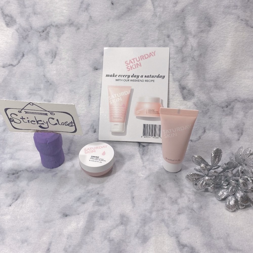 SATURDAY SKIN Gift Set-Refining Peel Gel & Waterfall Glacier Water Cream-2pc-NEW